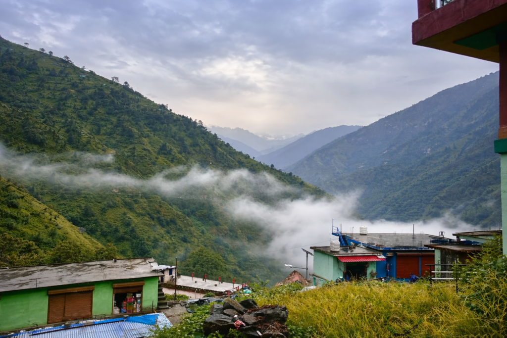 scenic view of ransi villgae base camp for madhmaheshwar trek