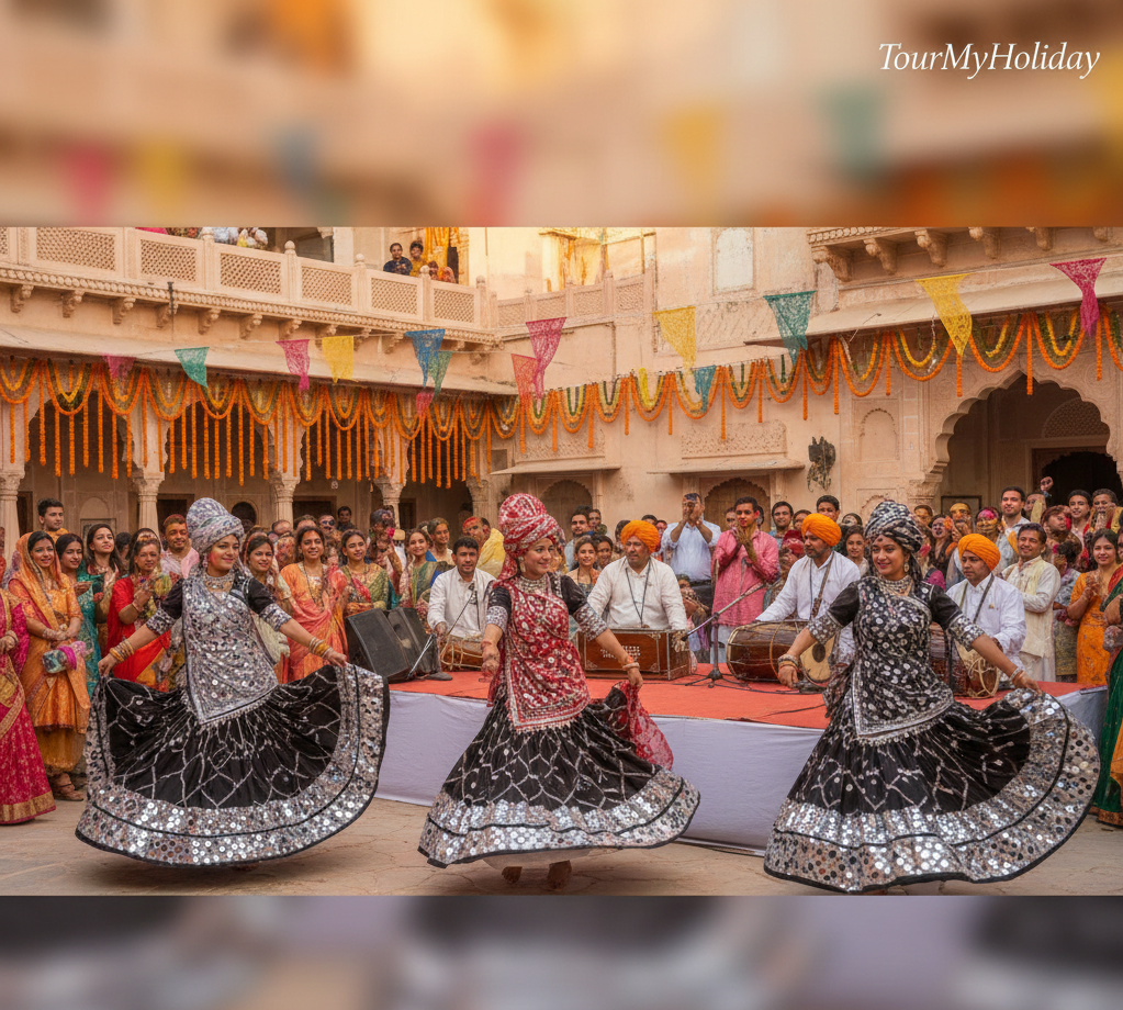 rajasthani folk dance during holi celebration
