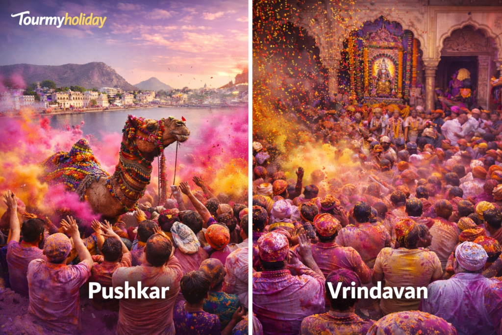 pushkar holi vs vrindavan holi