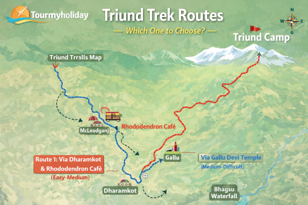 triund trek route map 