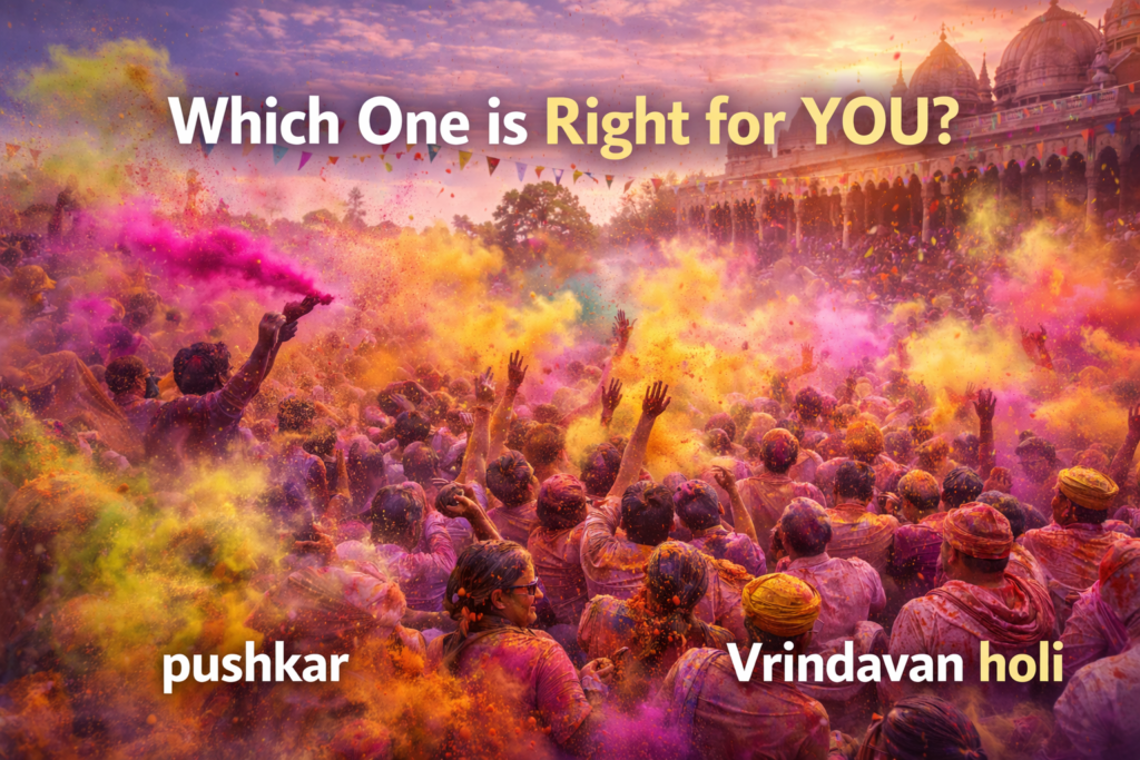 which one is good for you pushkar holi or vrindavan holi